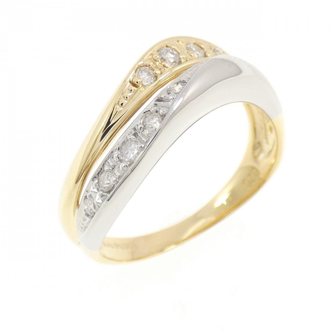 K18YG/PT900 ダイヤモンド リング 0.20CT
