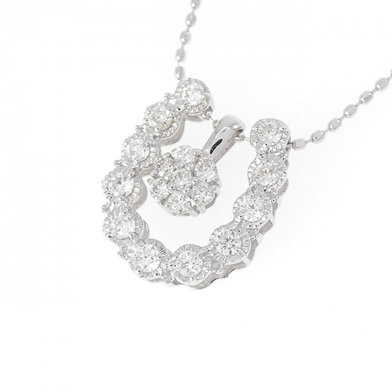 K18WG 2WAY ダイヤモンド ネックレス 0.08CT