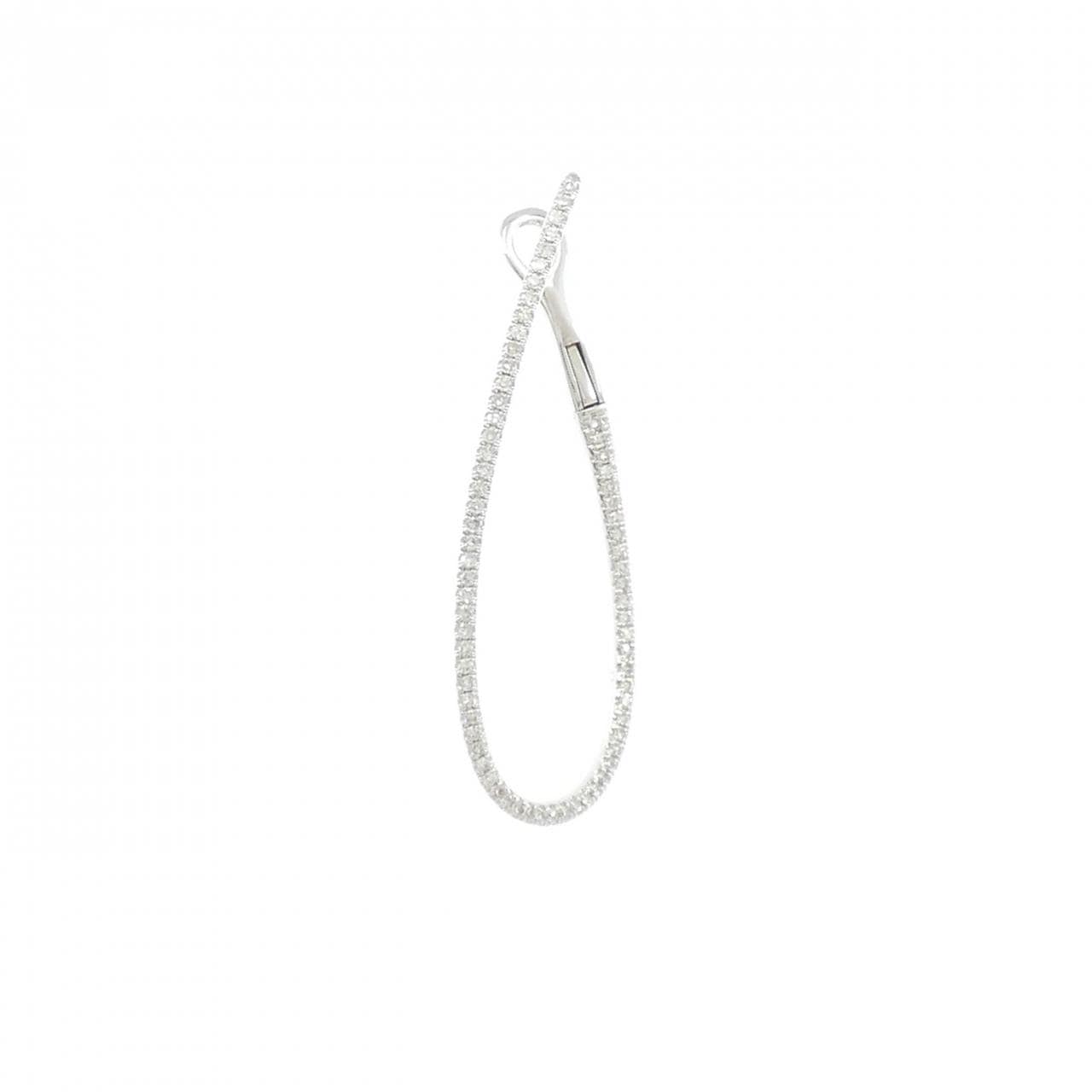 750WG ダイヤモンド ピアス 0.21CT 片耳