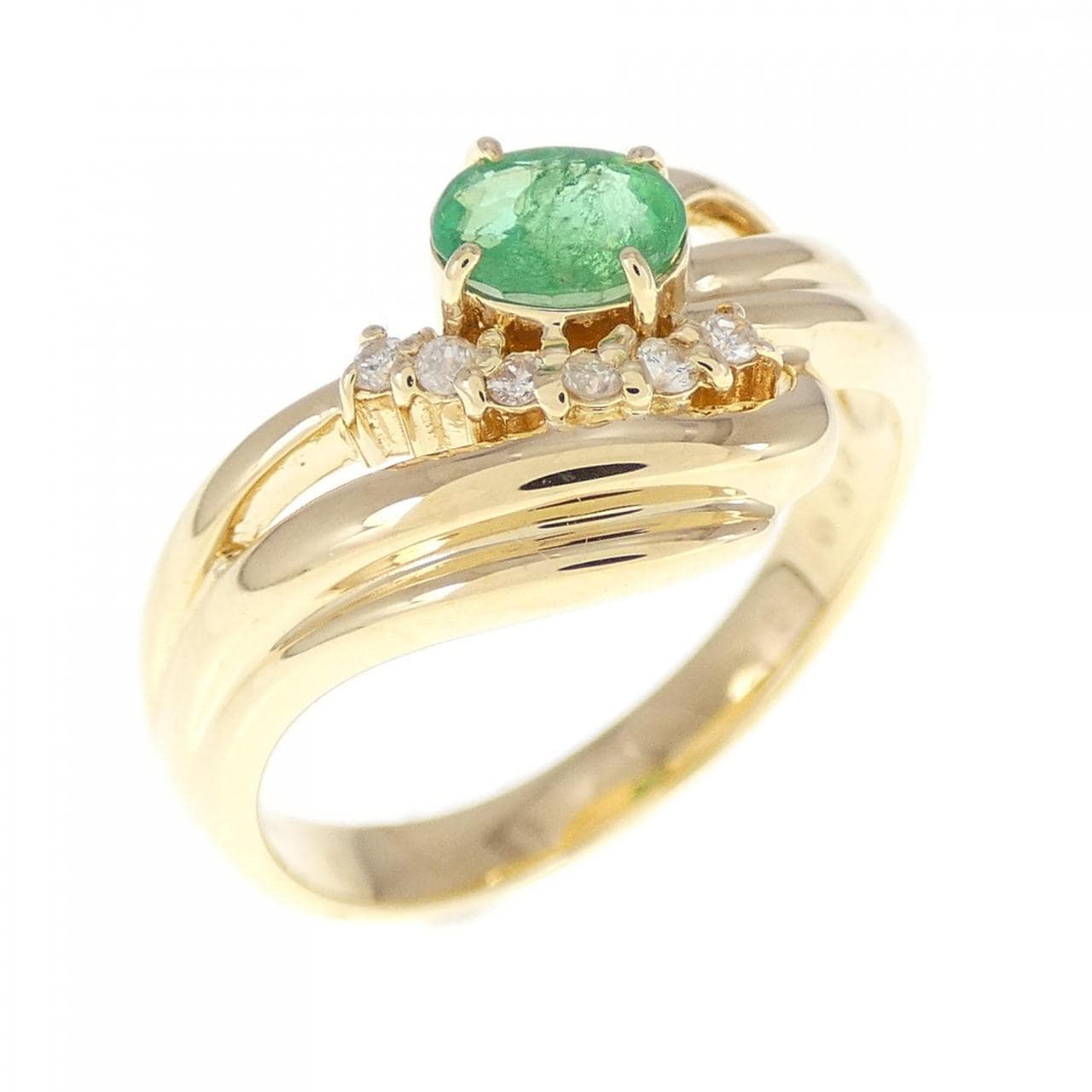 K18YG emerald ring 0.35CT