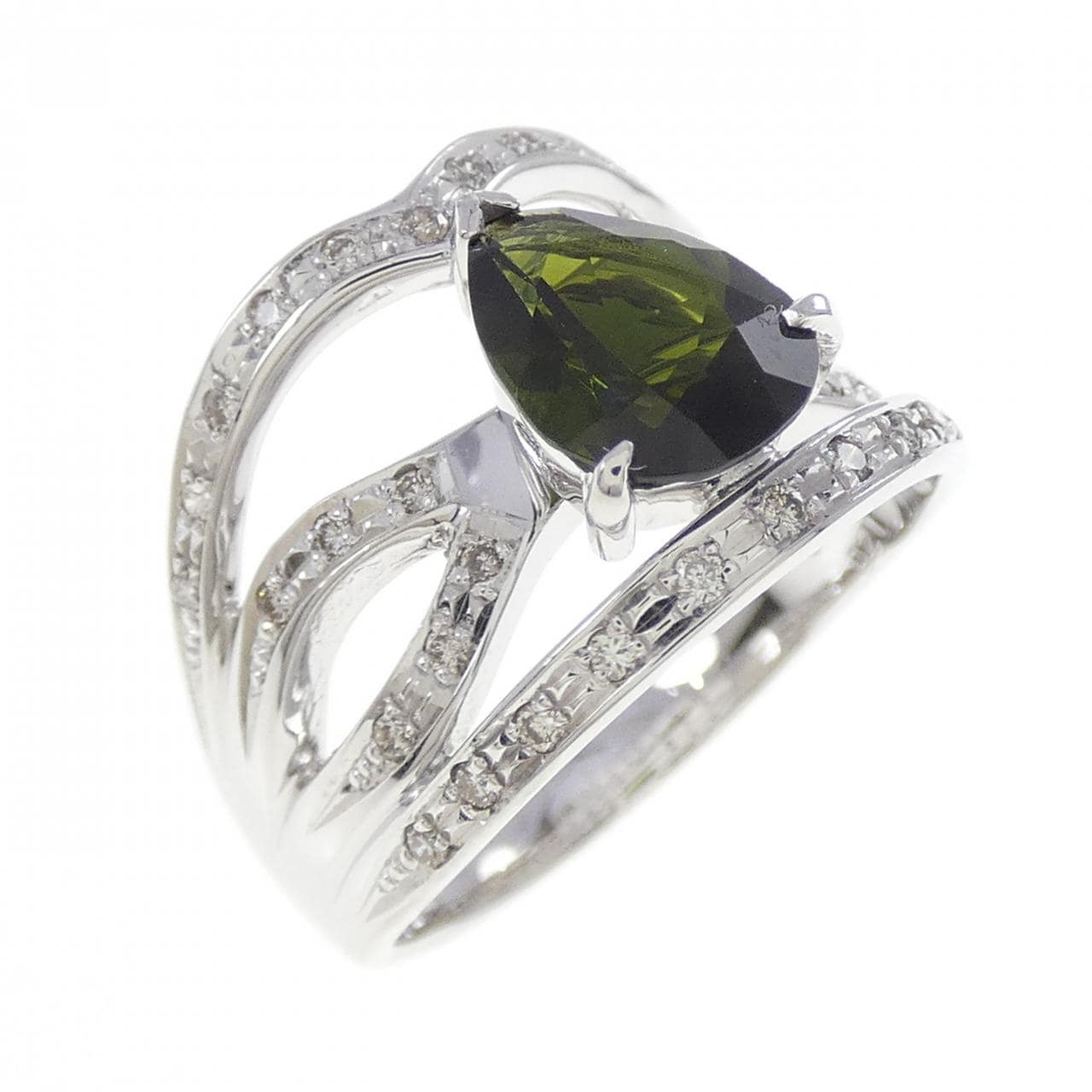 K18WG トルマリン リング 1.20CT