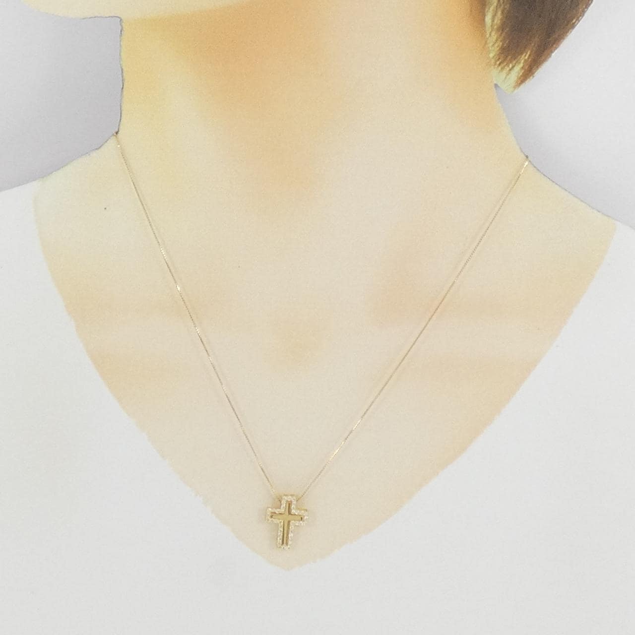 K18YG 2WAY クロス ダイヤモンド ネックレス 0.25CT