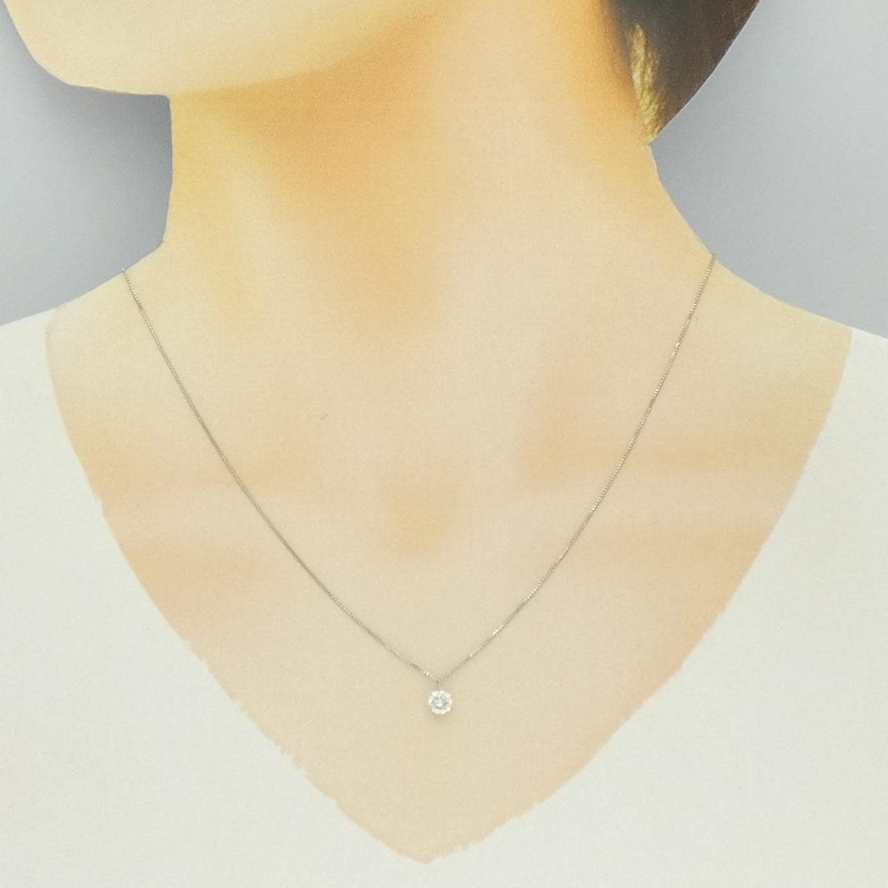 PT900/PT850 ダイヤモンド ネックレス 0.352CT G VS2 VG