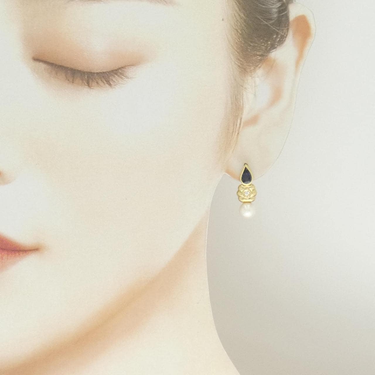 K18YG カラーストーン ピアス