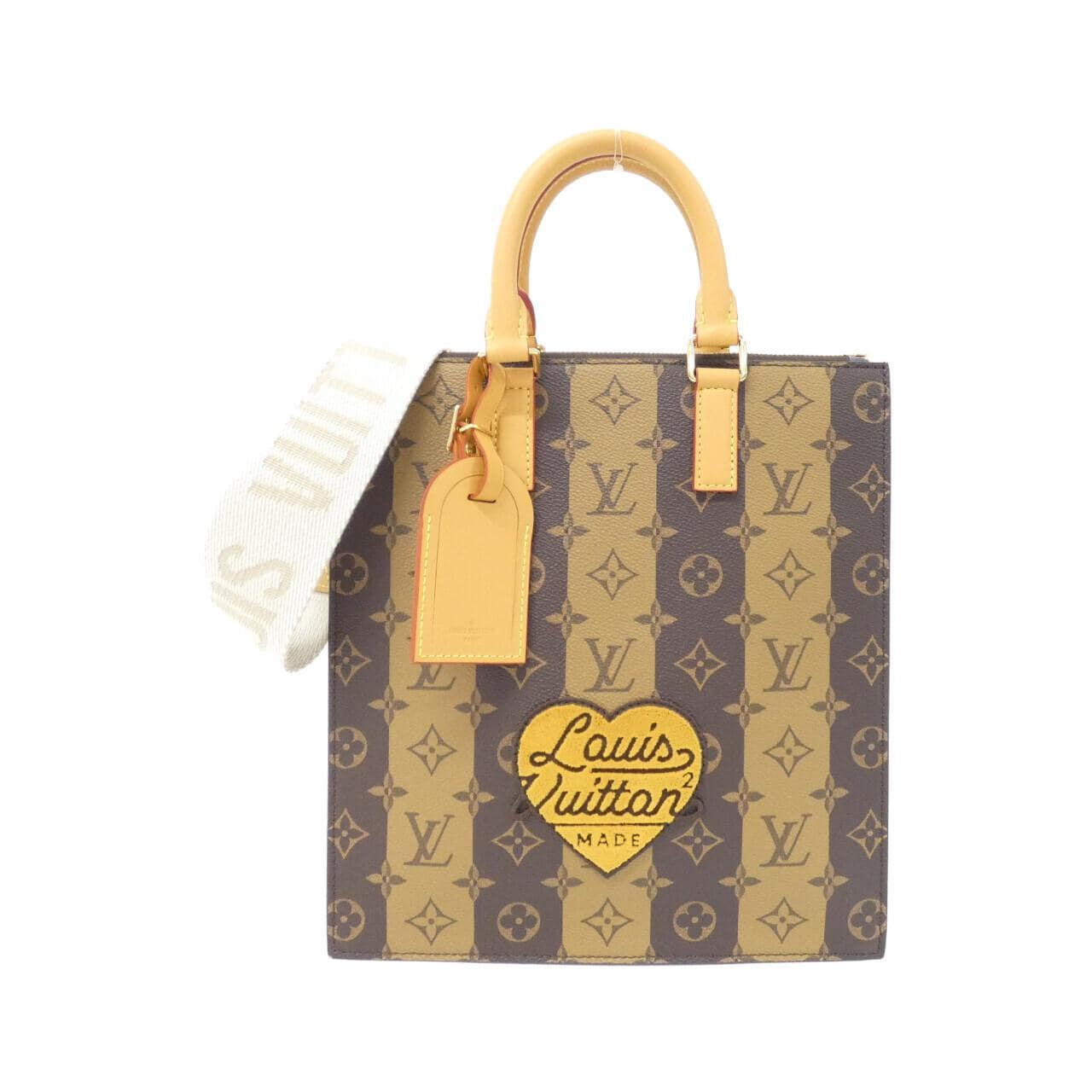 LOUIS VUITTON Monogram條紋（LV Squared）麻袋塑膠郵差包 M45969