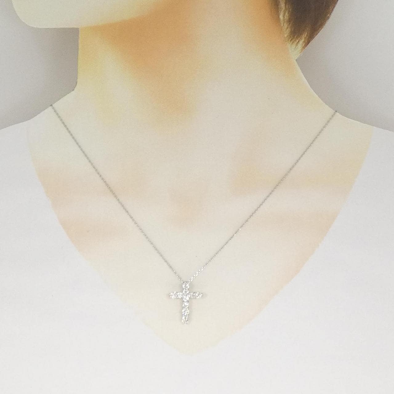 PT900/PT850 クロス ダイヤモンド ネックレス 1.03CT