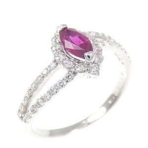 K18WG ルビー リング 0.45CT