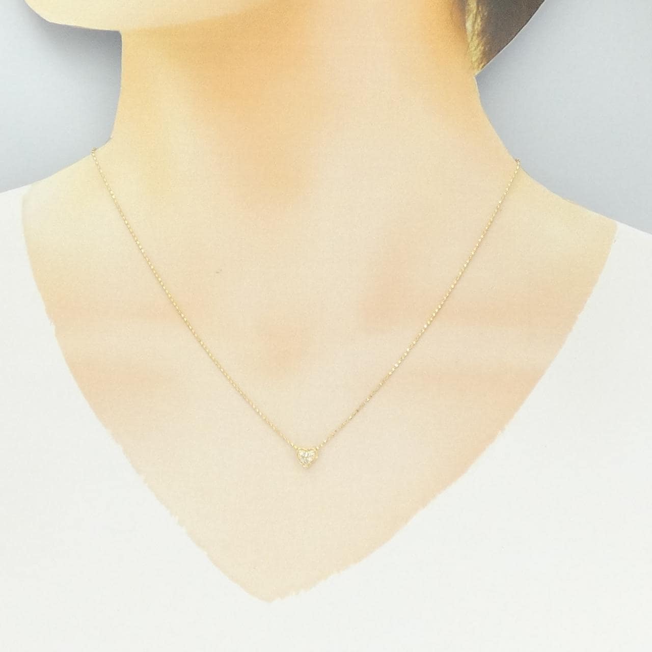 K18YG ハート ダイヤモンド ネックレス