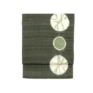 名古屋帯　染紬　絞り加工