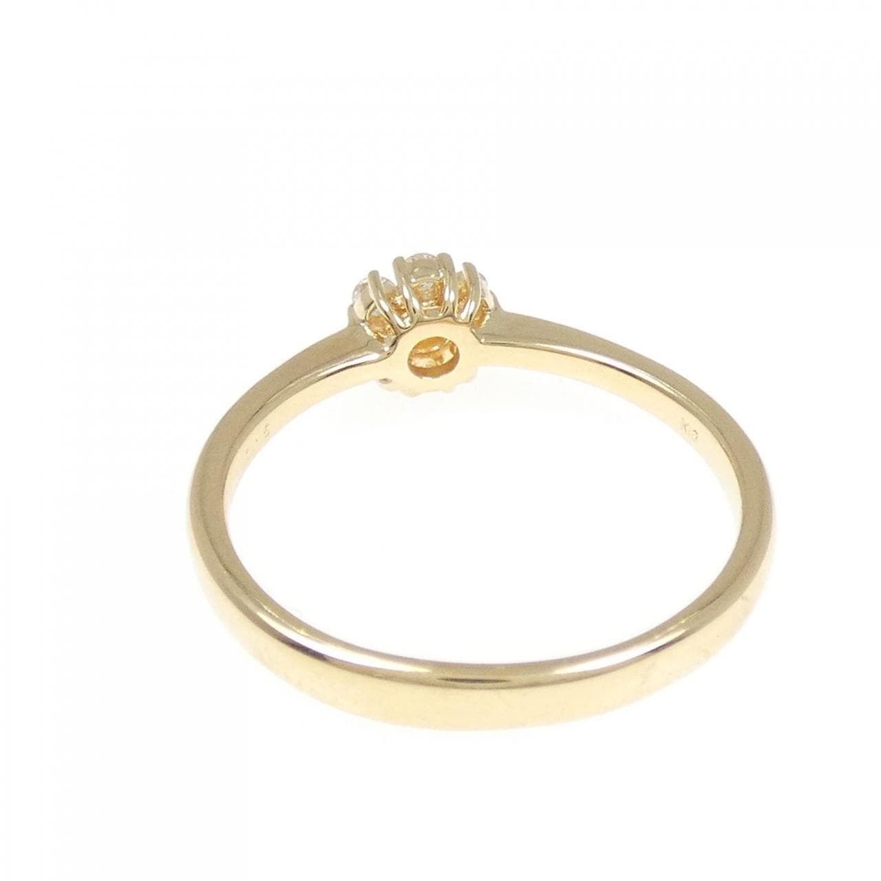 [Remake] K18YG Flower Diamond Ring 0.15CT