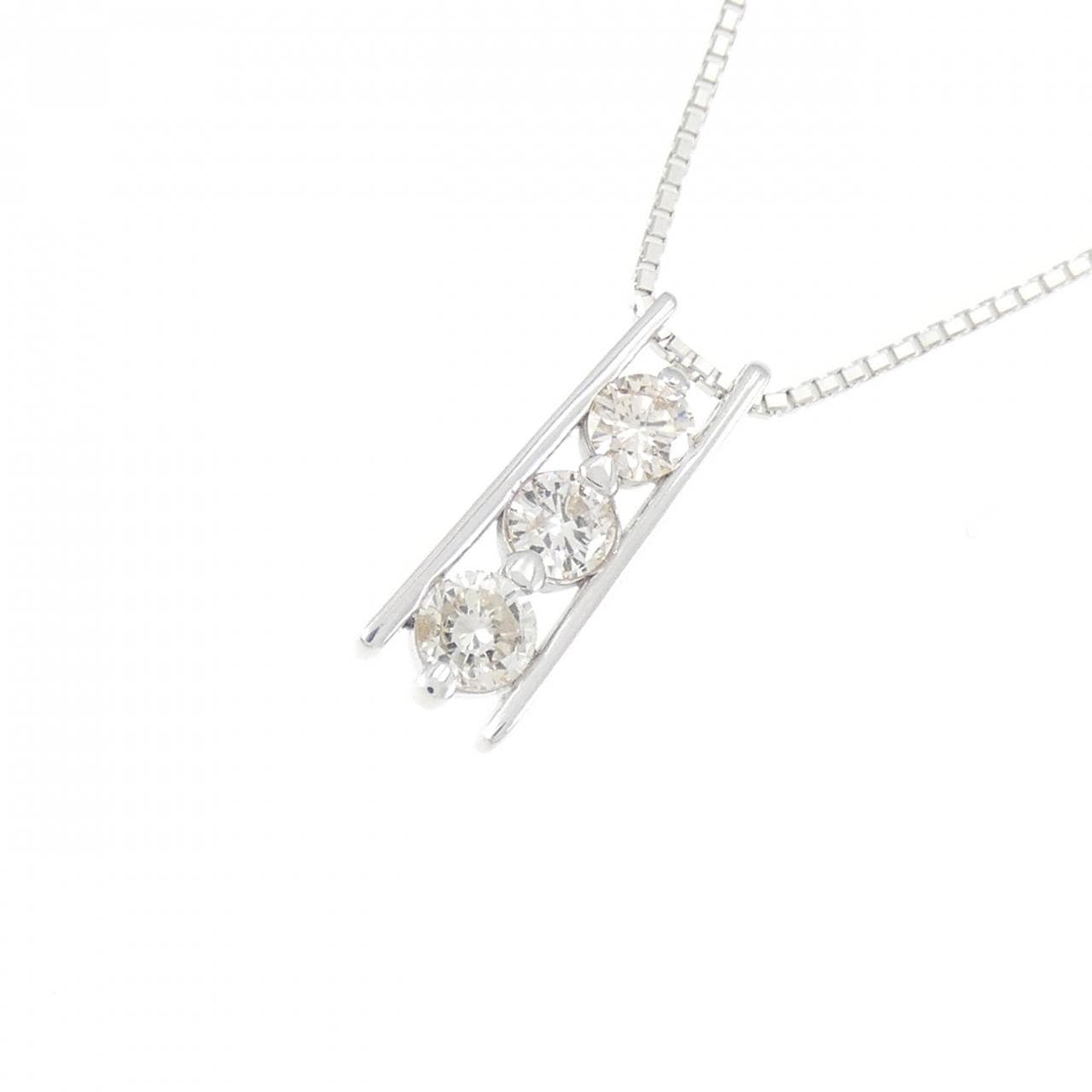 K18WG ダイヤモンド ネックレス 0.3CT