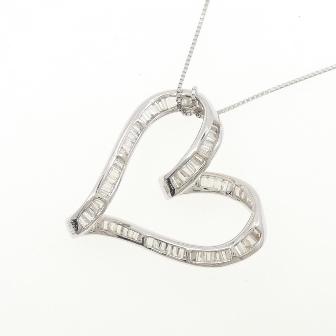 K18WG Heart Diamond Necklace 1.25CT