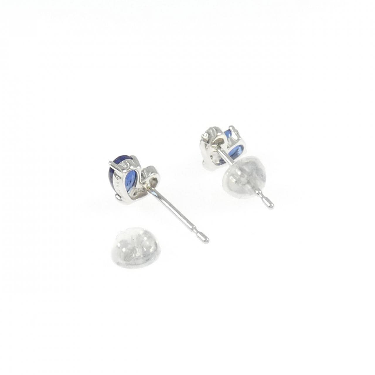 【新品】PT900 ハート サファイヤ ピアス 0.62CT