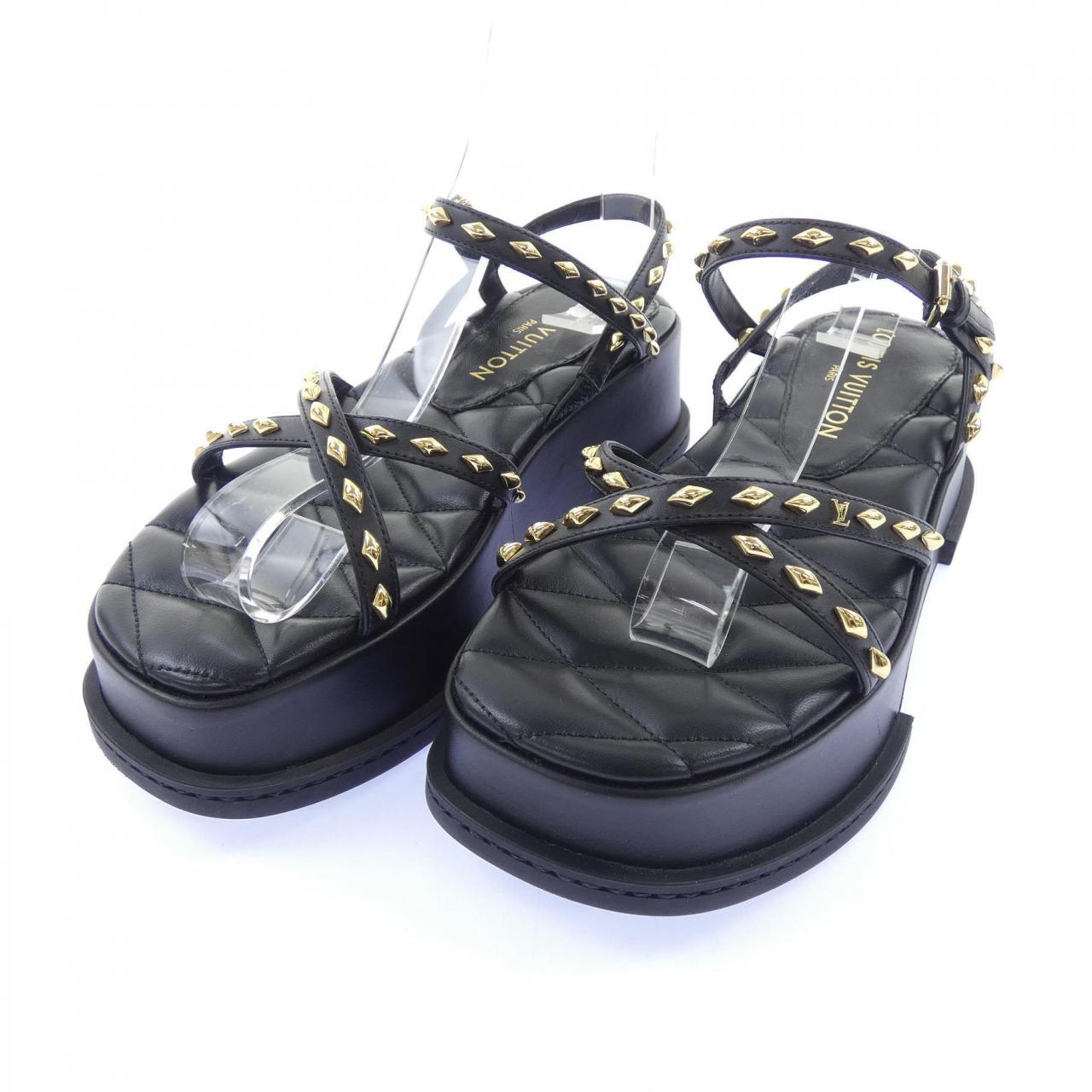 ルイヴィトン LOUIS VUITTON ゴールドカラースタッズ マルタージュパターン マヤライン サンダル
