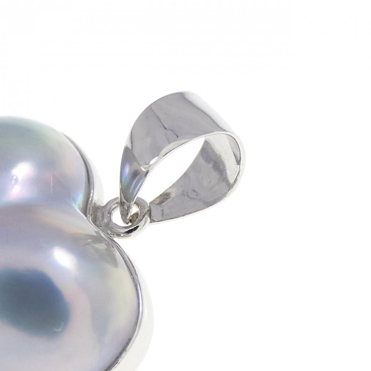 K18WG ハート マベパール ペンダント