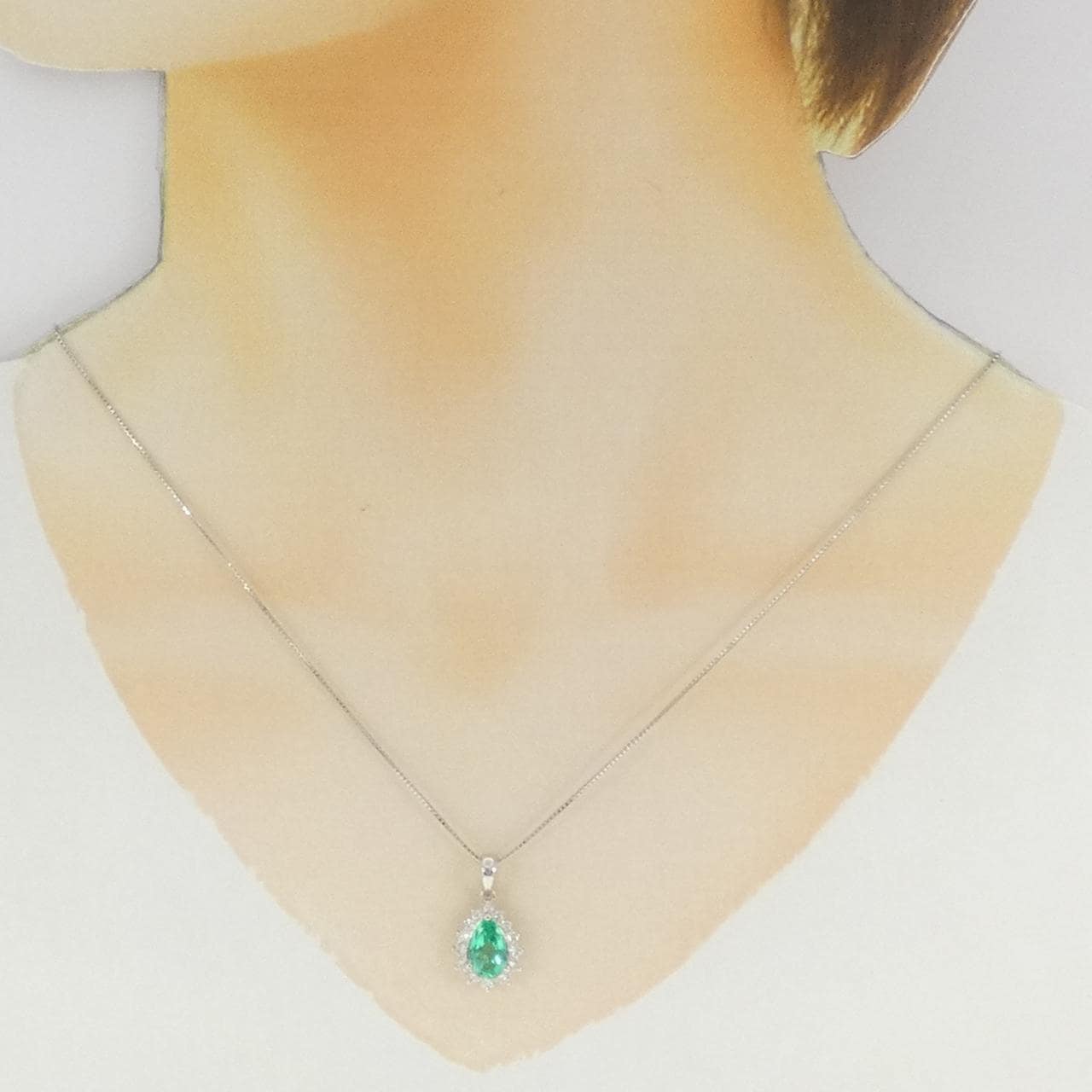 PT900/PT850 エメラルド ネックレス 1.40CT