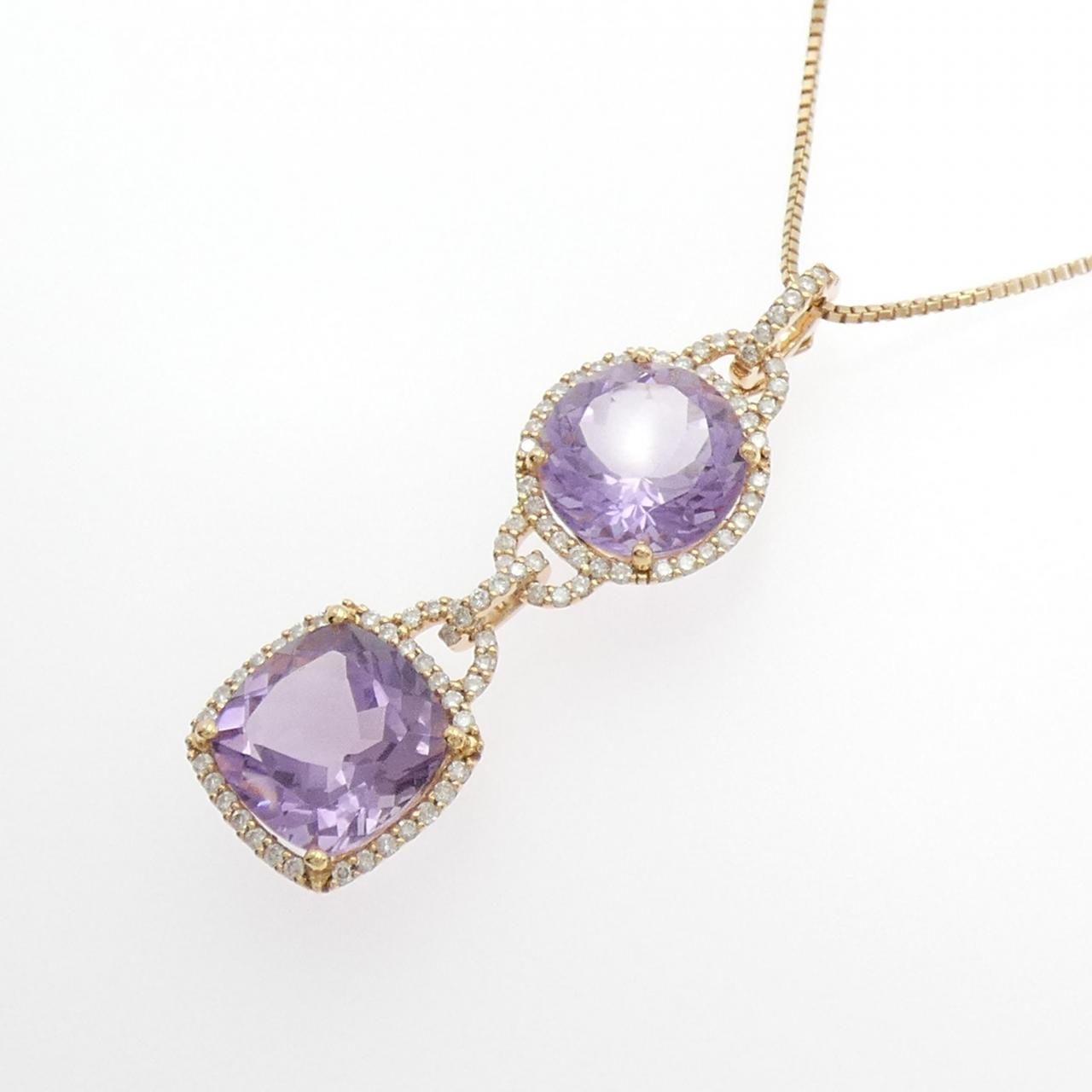 K18PG アメジスト ネックレス 12.67CT