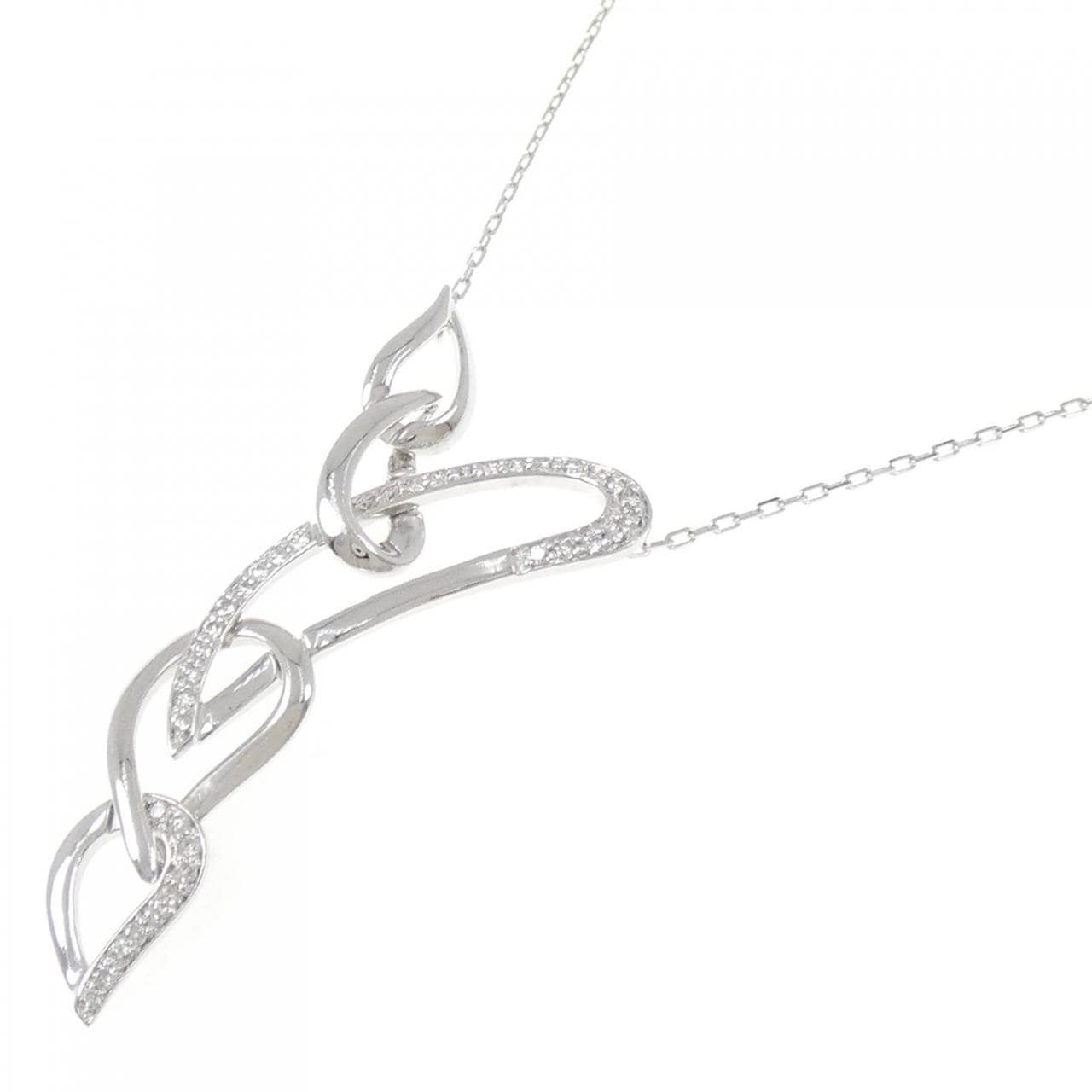 K18WG/18KTWG ダイヤモンド ネックレス