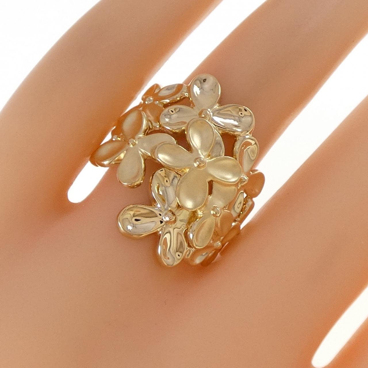 K18YG フラワー リング