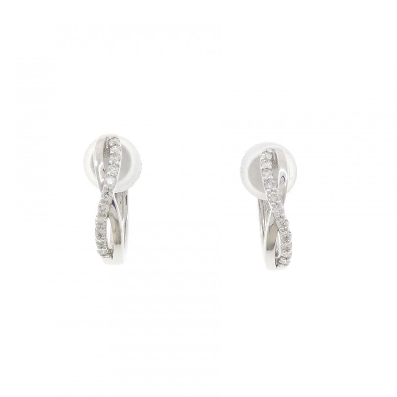 K10WG ダイヤモンド イヤリング