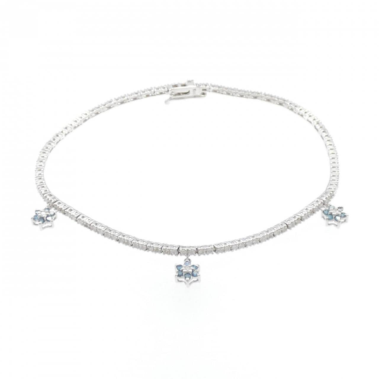 K18WG flower Diamond bracelet 1.00CT