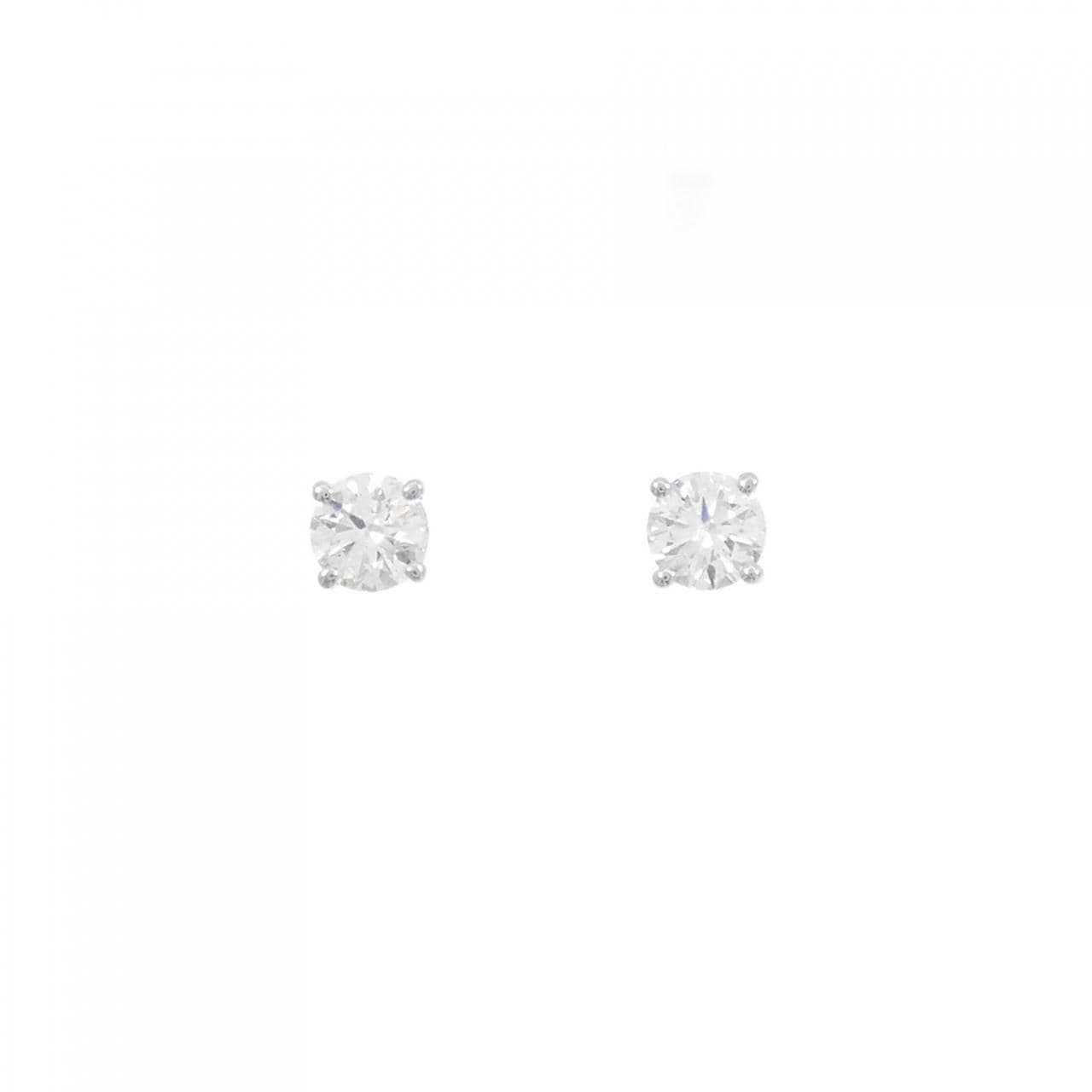 ティファニー ソリティア ピアス 0.46CT 0.47CT H VVS1-2 EXT