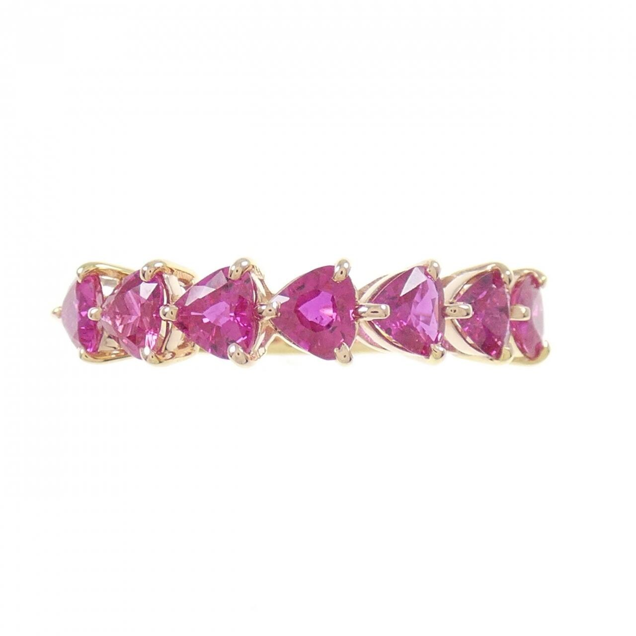 K18PG/K18YG Heart Ruby Ring 1.417CT