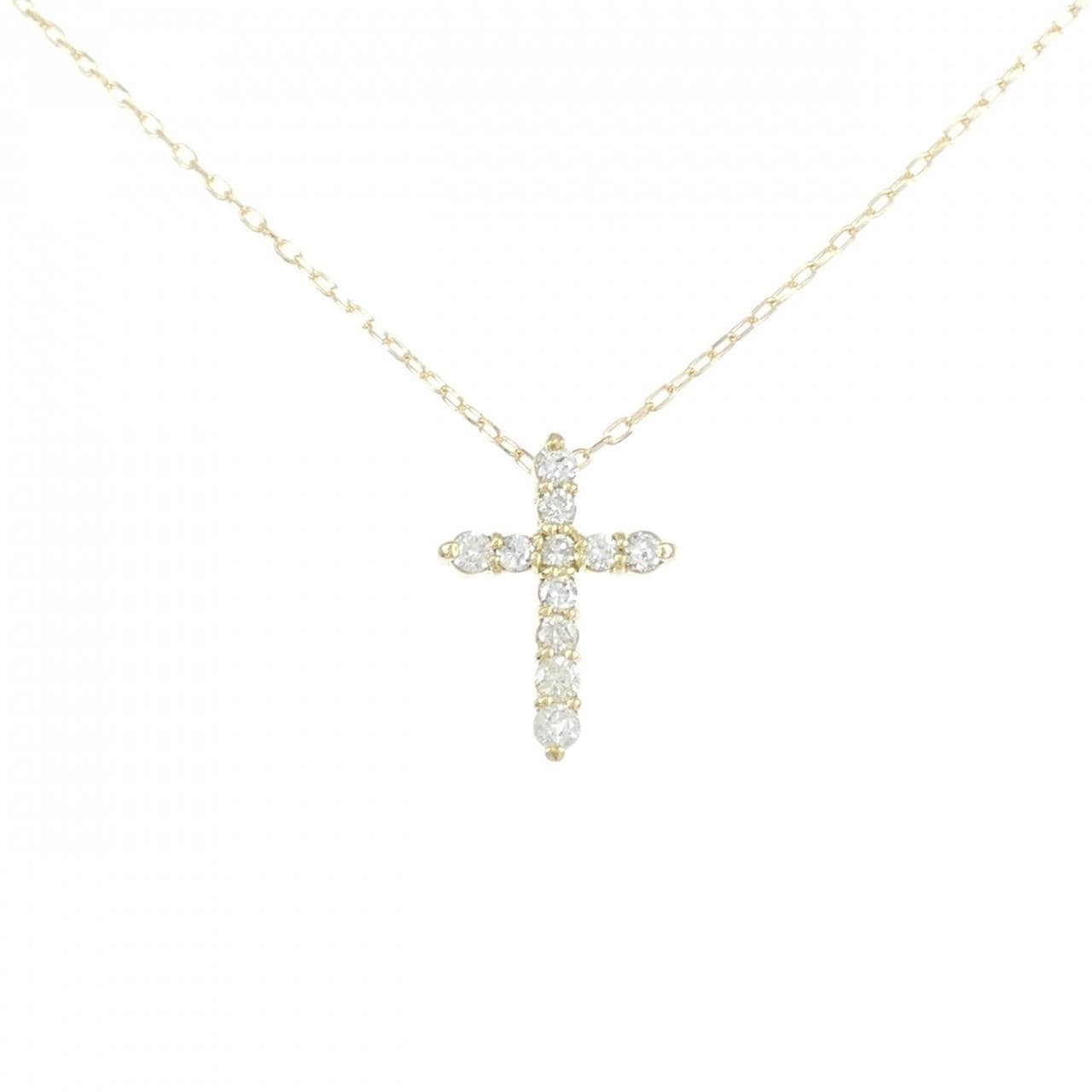 K18YG クロス ダイヤモンド ネックレス 0.30CT