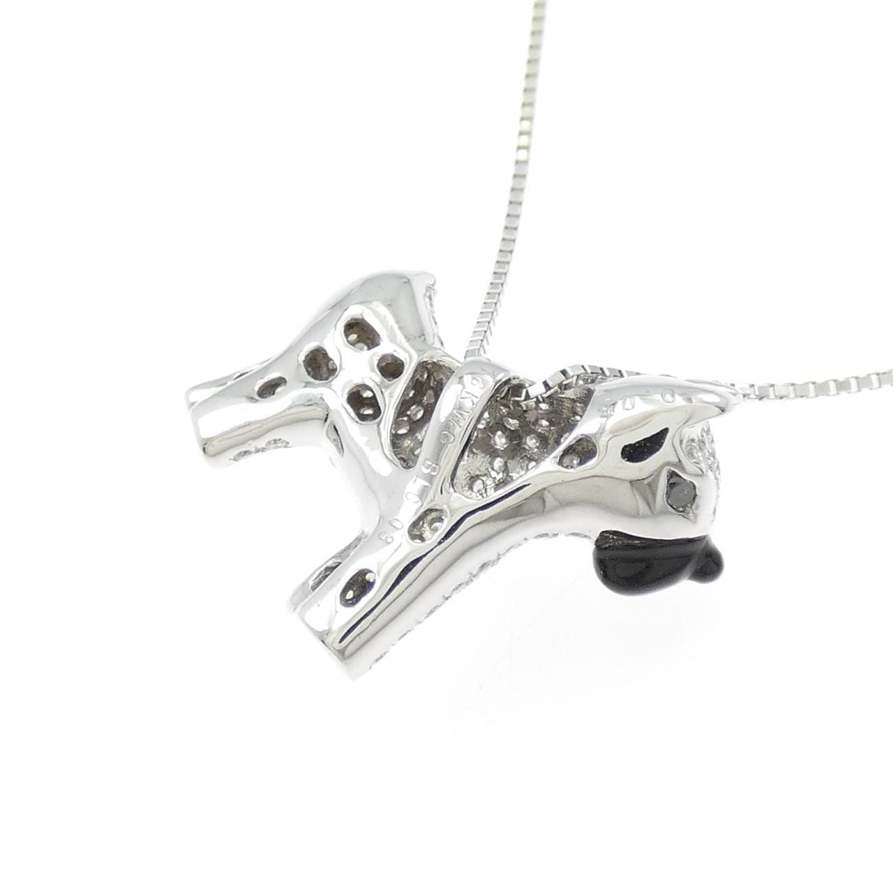 18KWG/K18WG ドッグ オニキス ネックレス 0.3CT