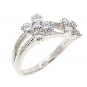 PT900 フラワー ピンクダイヤモンド リング 0.04CT