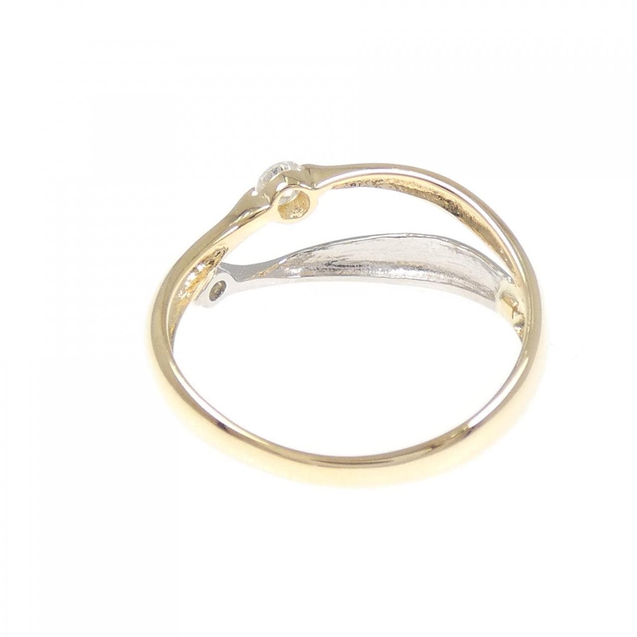 K18YG/PT900 ダイヤモンド リング 0.10CT