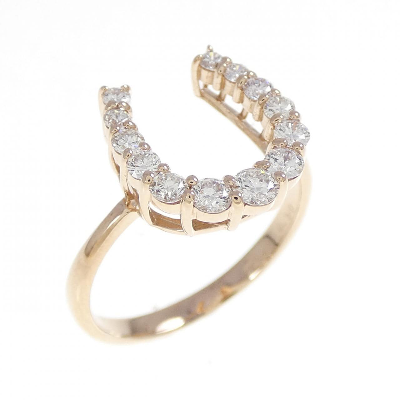 K18PG ホースシュー ダイヤモンド リング 0.50CT