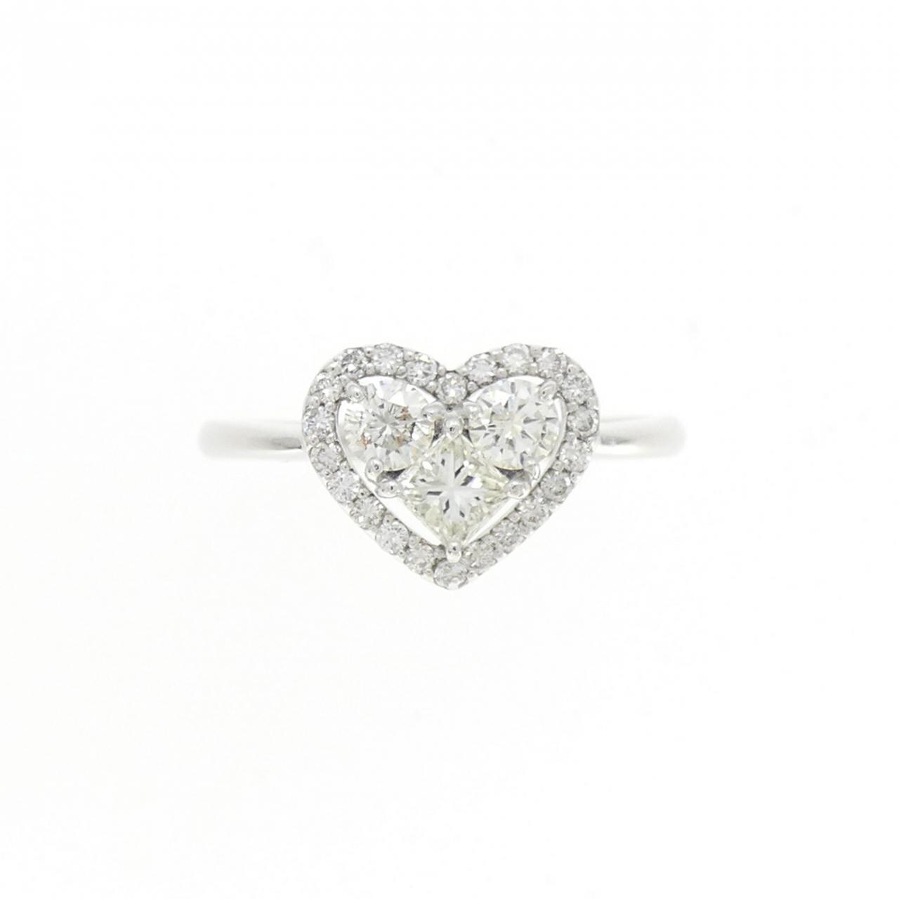 K18WG ハート ダイヤモンド リング 0.66CT