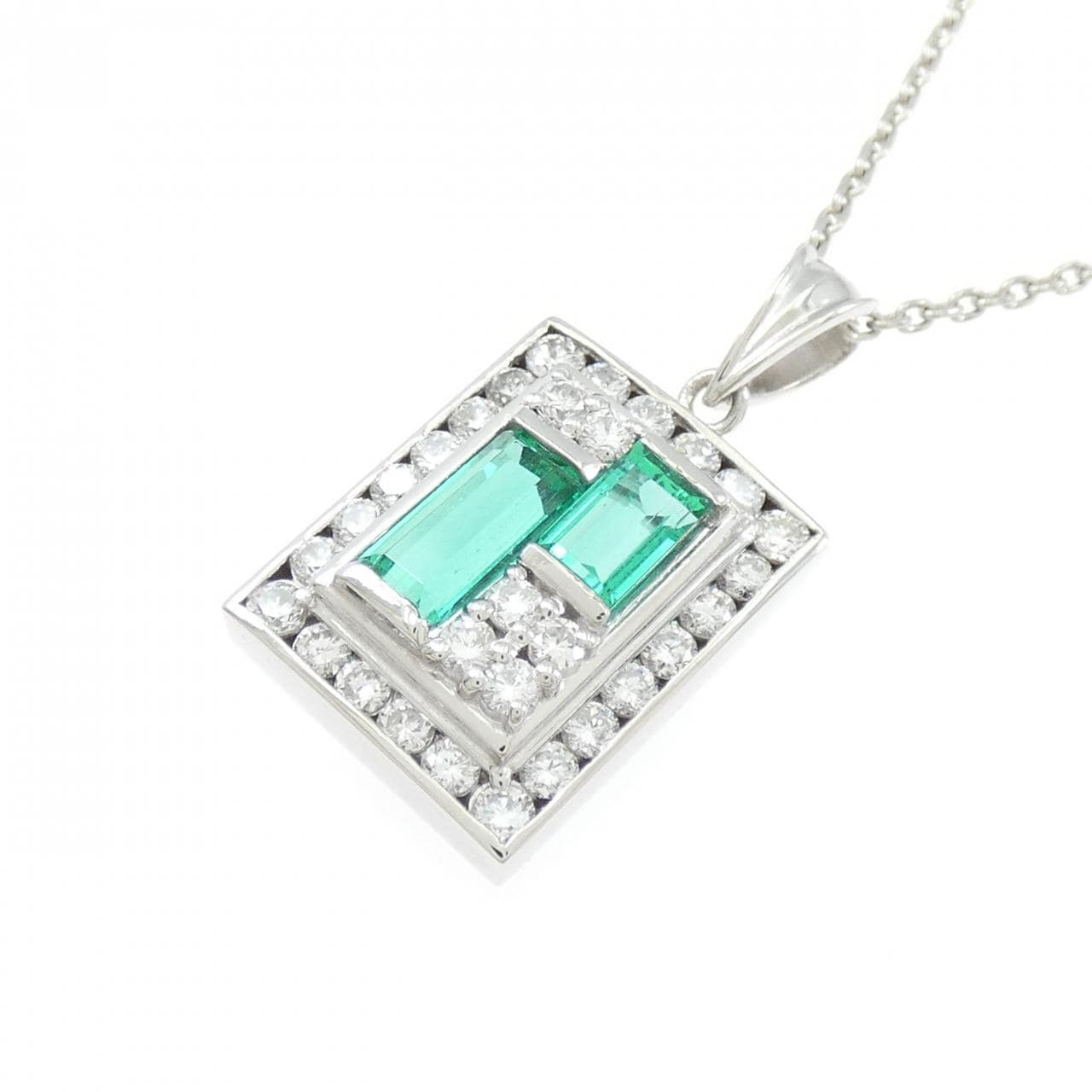 PT900/PT850 エメラルド ネックレス 0.845CT