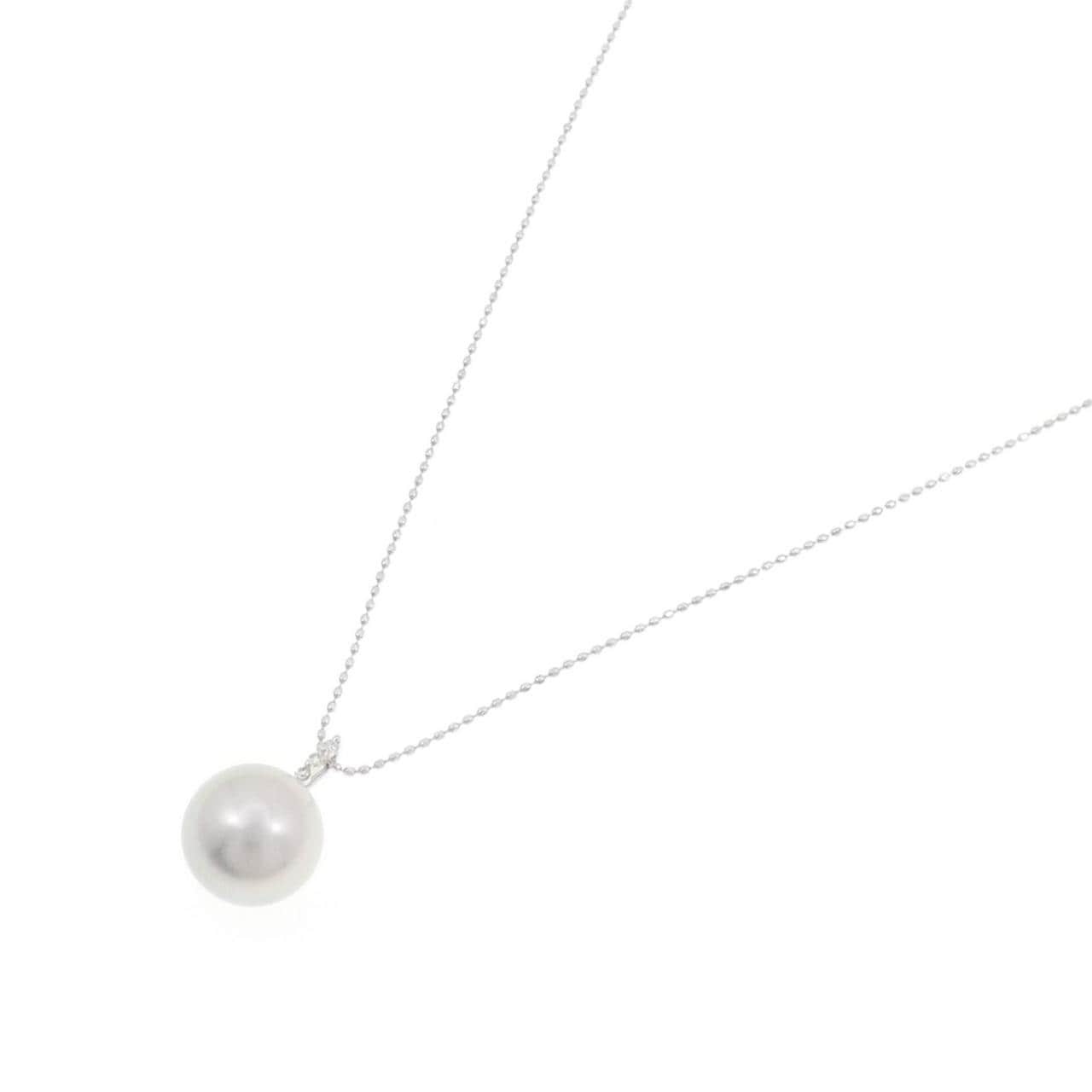 K18WG 白蝶パール ネックレス 10.4mm