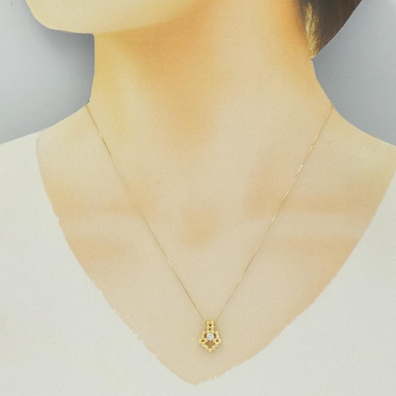 K18YG ダイヤモンド ネックレス 0.11CT