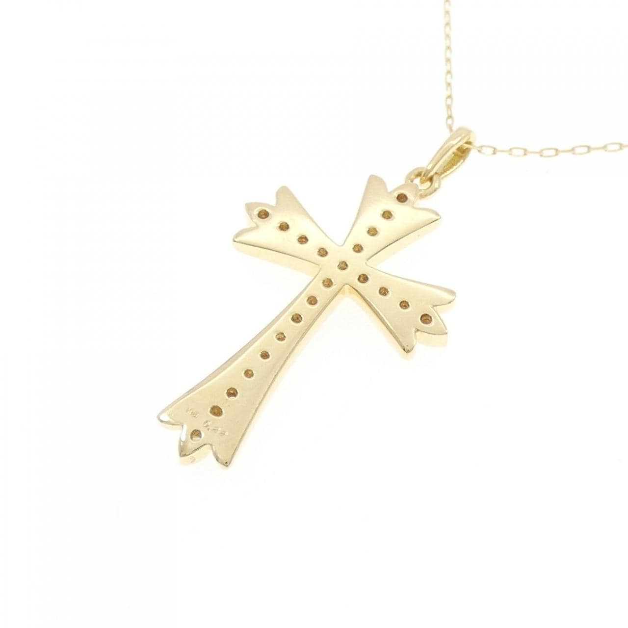 K18YG クロス ダイヤモンド ネックレス 0.22CT