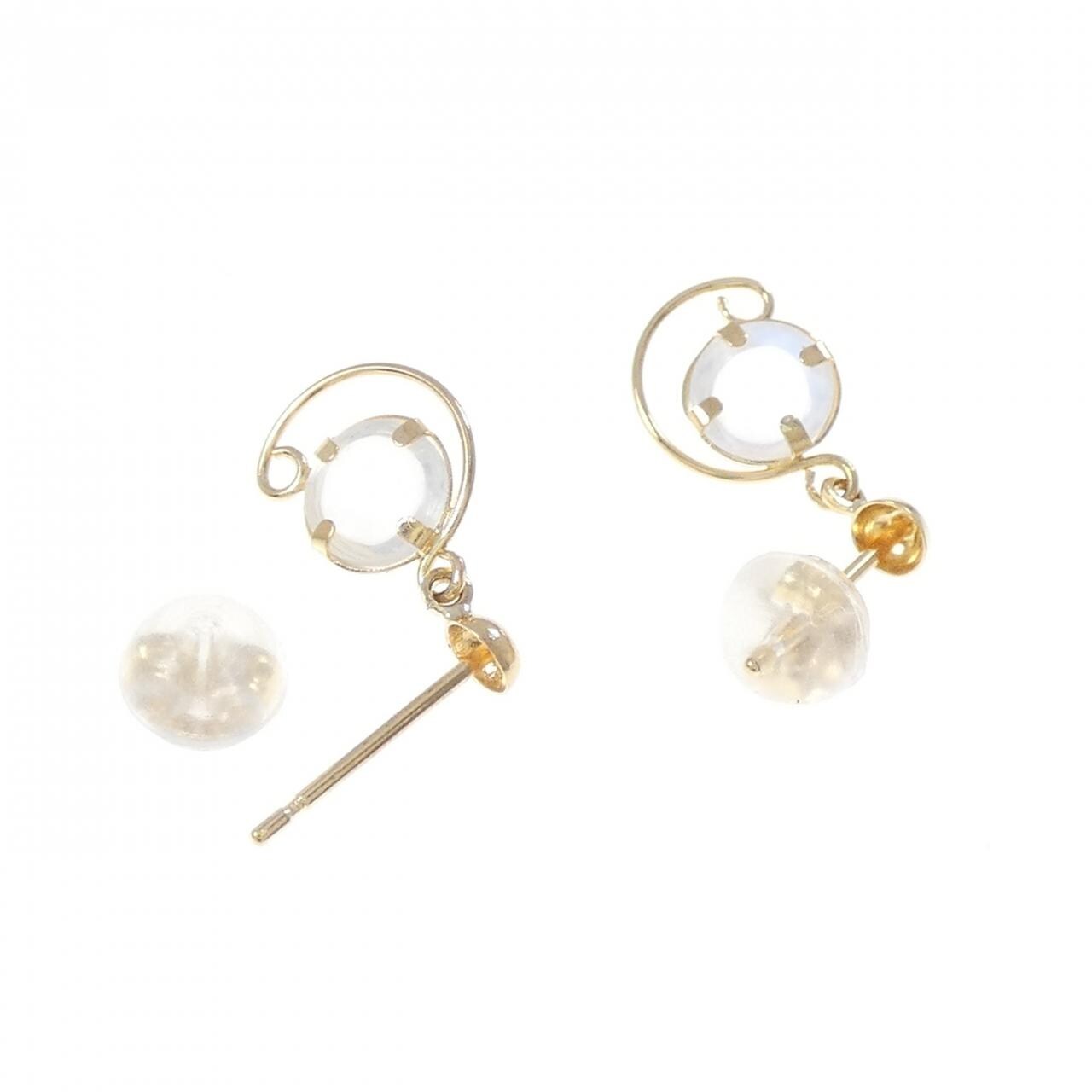 K18YG Moonstone earrings