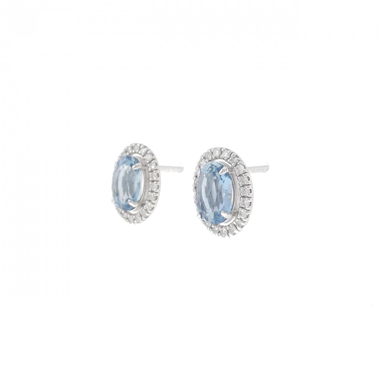 PT900 アクアマリン ピアス 1.23CT