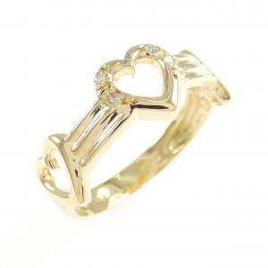 K18YG ハート ダイヤモンド リング 0.02CT