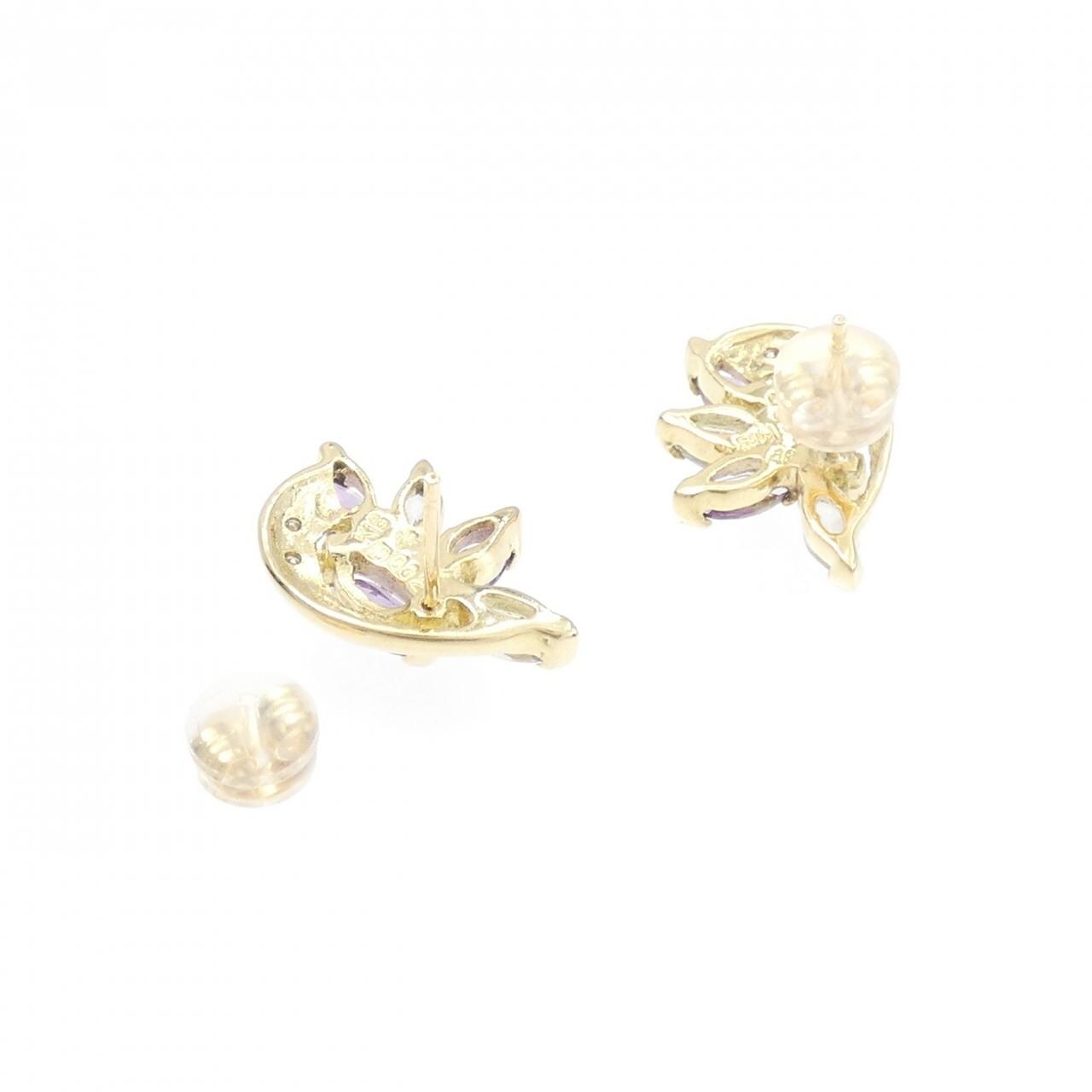 K18YG colored stone earrings