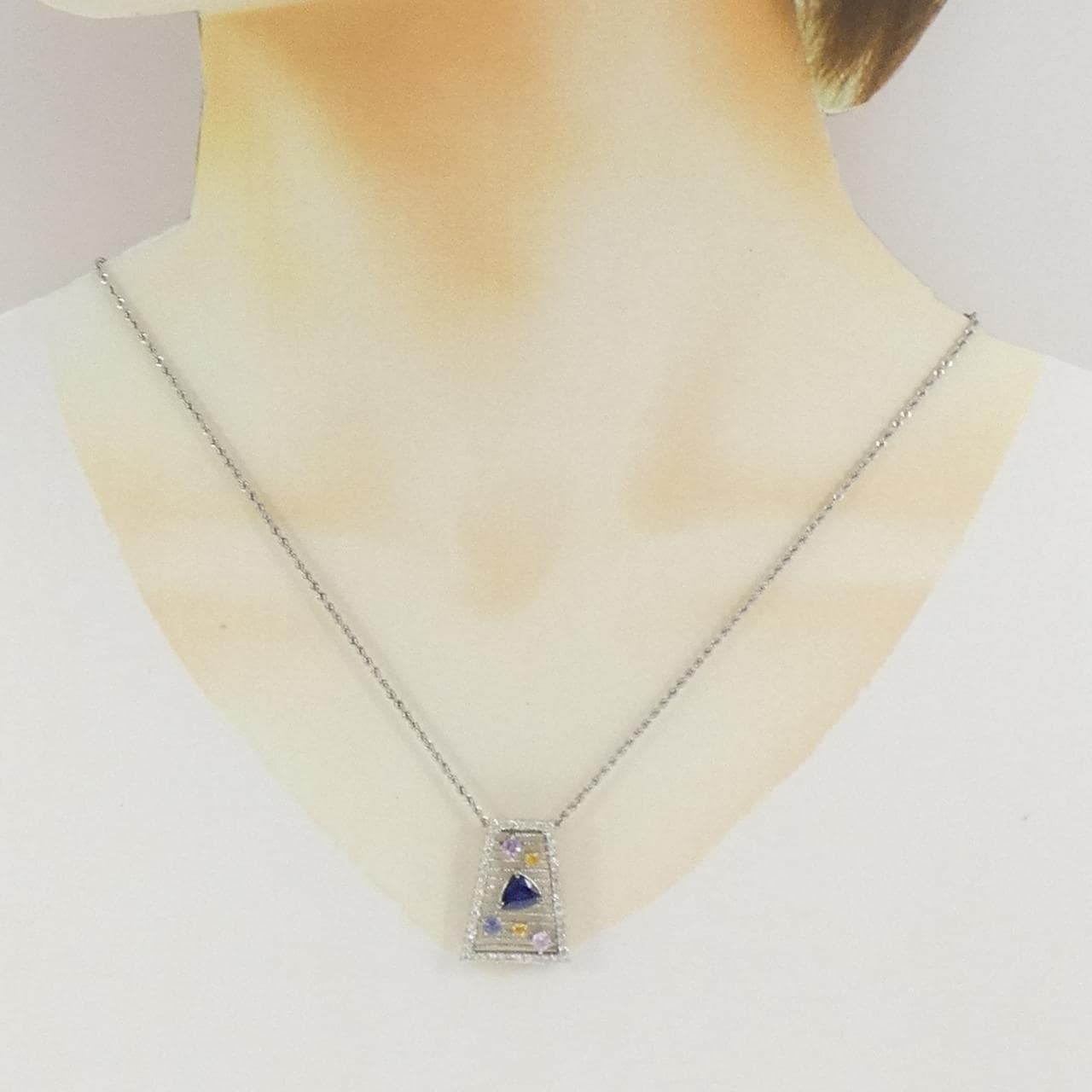 K18WG サファイヤ ネックレス 1.65CT