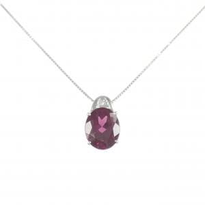 K18WG ガーネット ネックレス 4.08CT