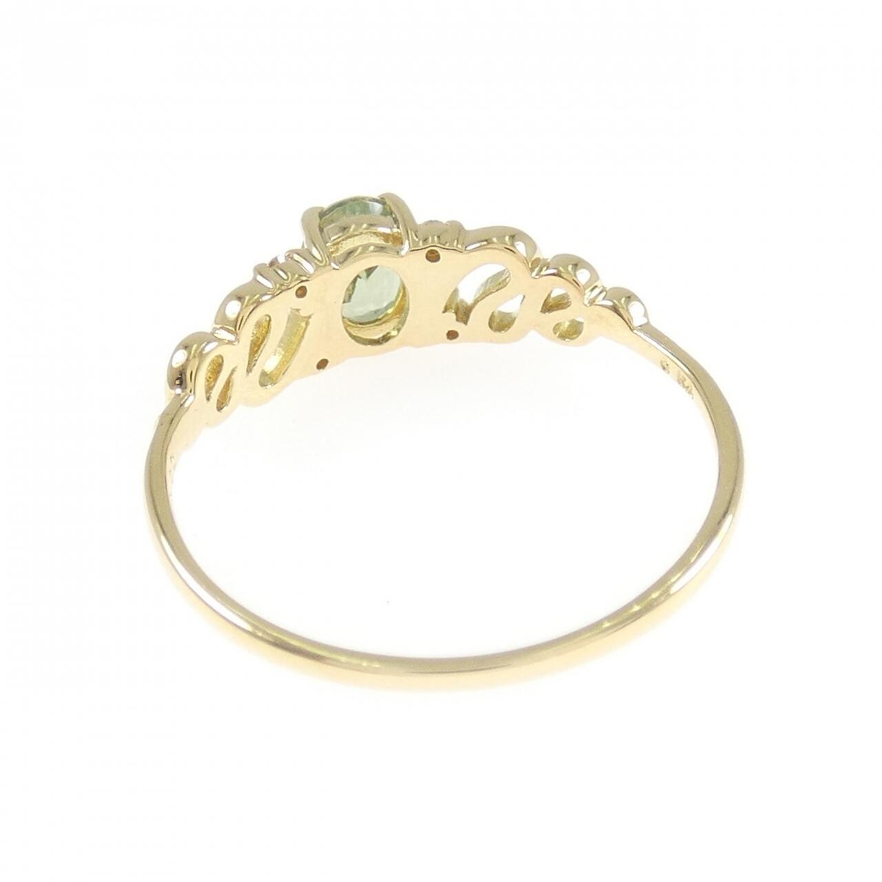 K18YG グリーンガーネット リング