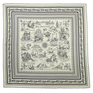 エルメス HERMES TATOUAGES MARINS BANDANA H243374S カレジェアン140 ショール