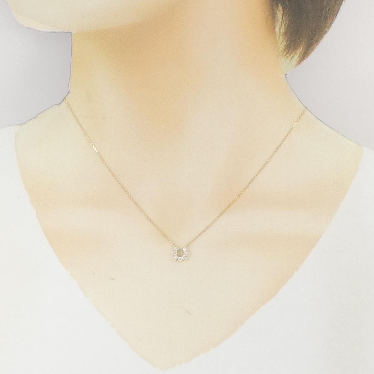 ヴァンドーム ホースシュー ダイヤモンド ネックレス 0.16CT