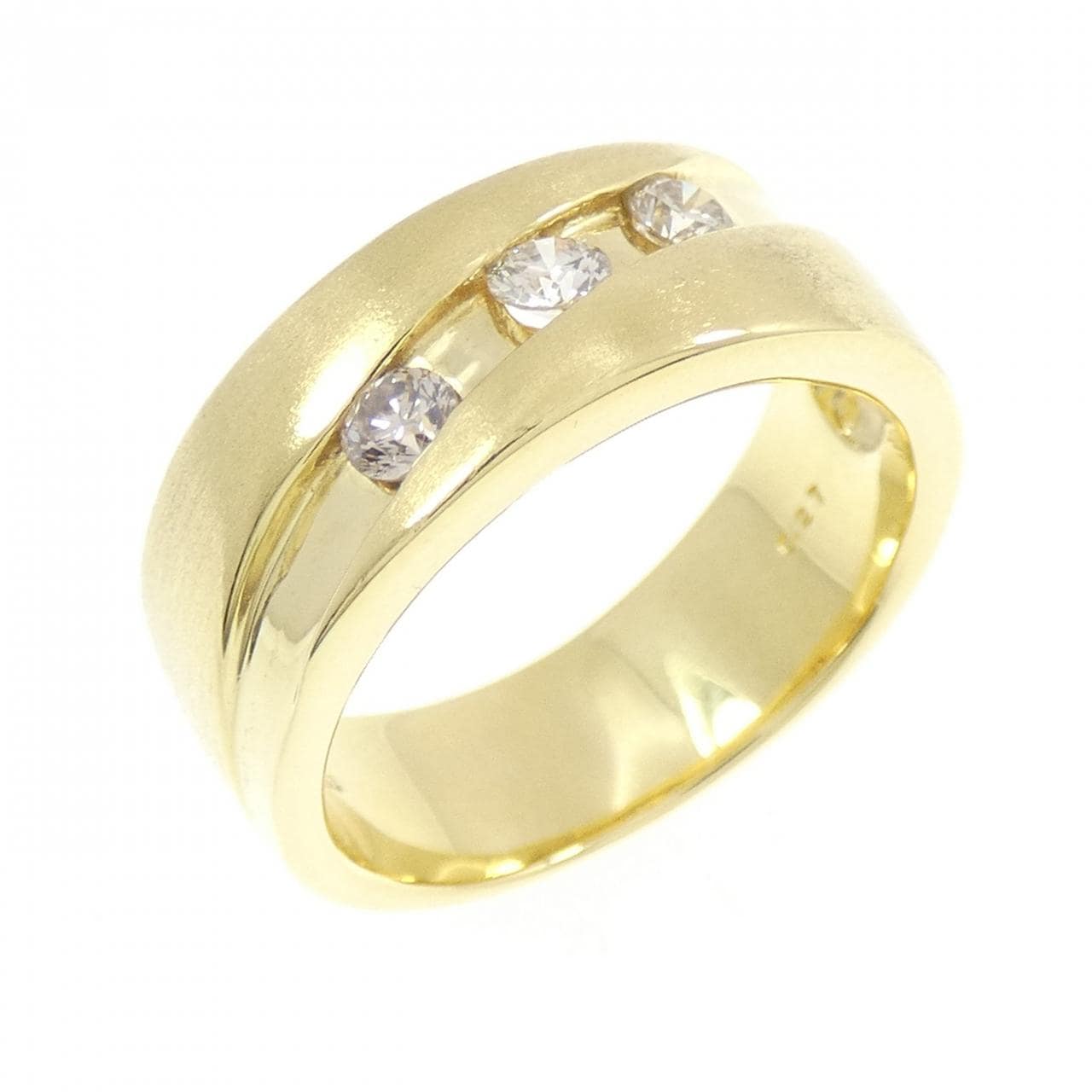 K18YG スリーストーン ダイヤモンド リング 0.27CT