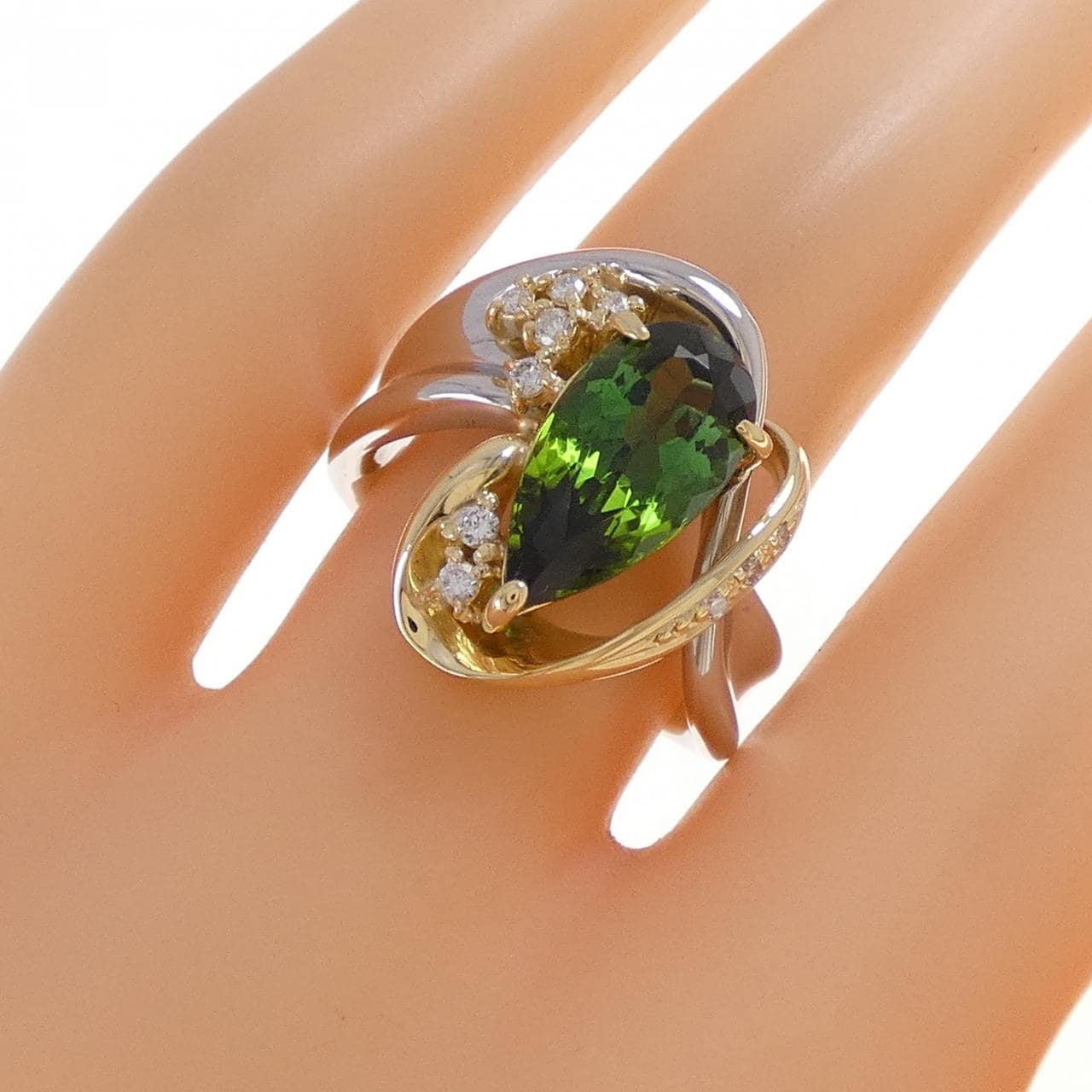 PT900/K18YG Tourmaline Ring 3.24CT