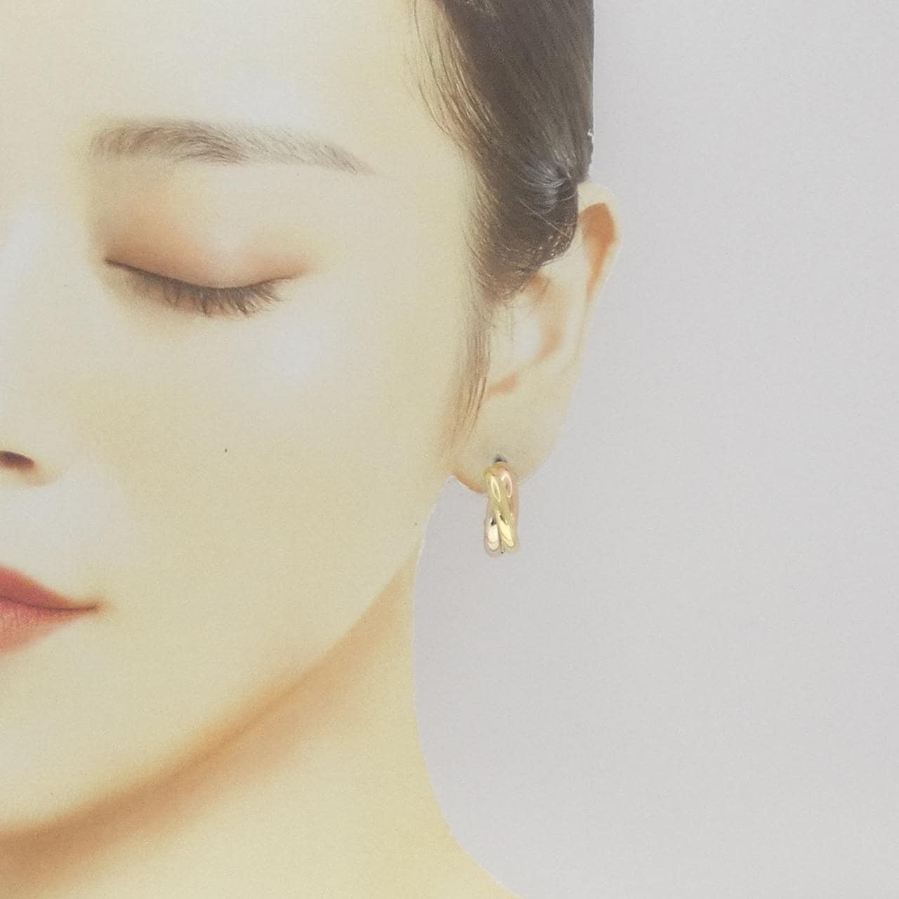 750 three color earrings