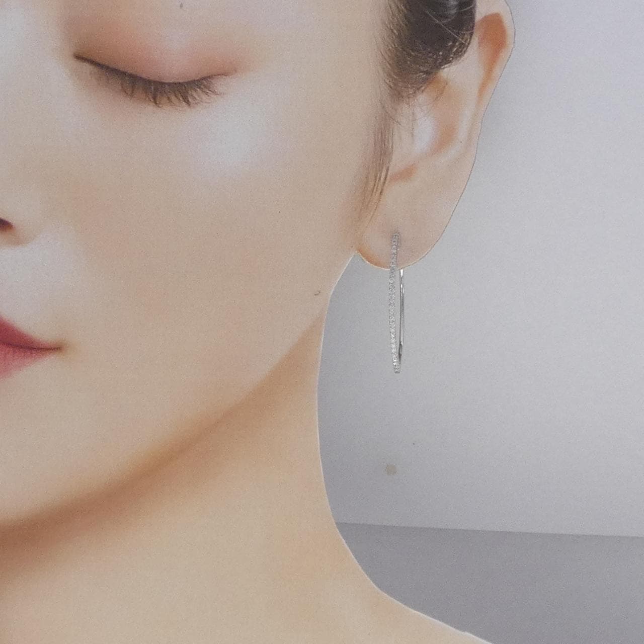 K14WG ダイヤモンド ピアス 0.50CT